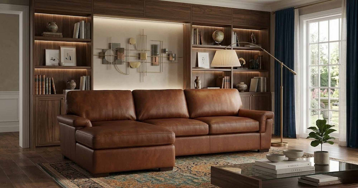 Lusso Leather Sofa With Chaise