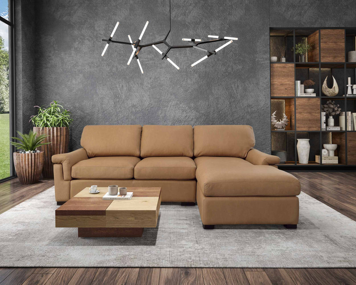 Lusso Leather Sofa With Chaise