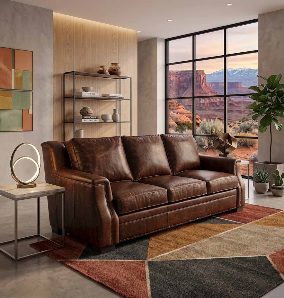 Mario Leather Sofa