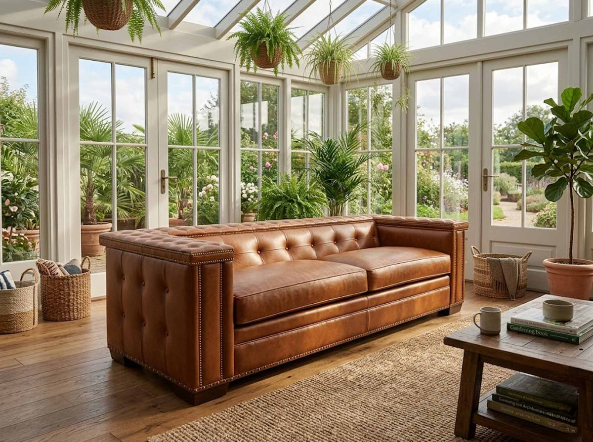 Tarvy Leather Sofa
