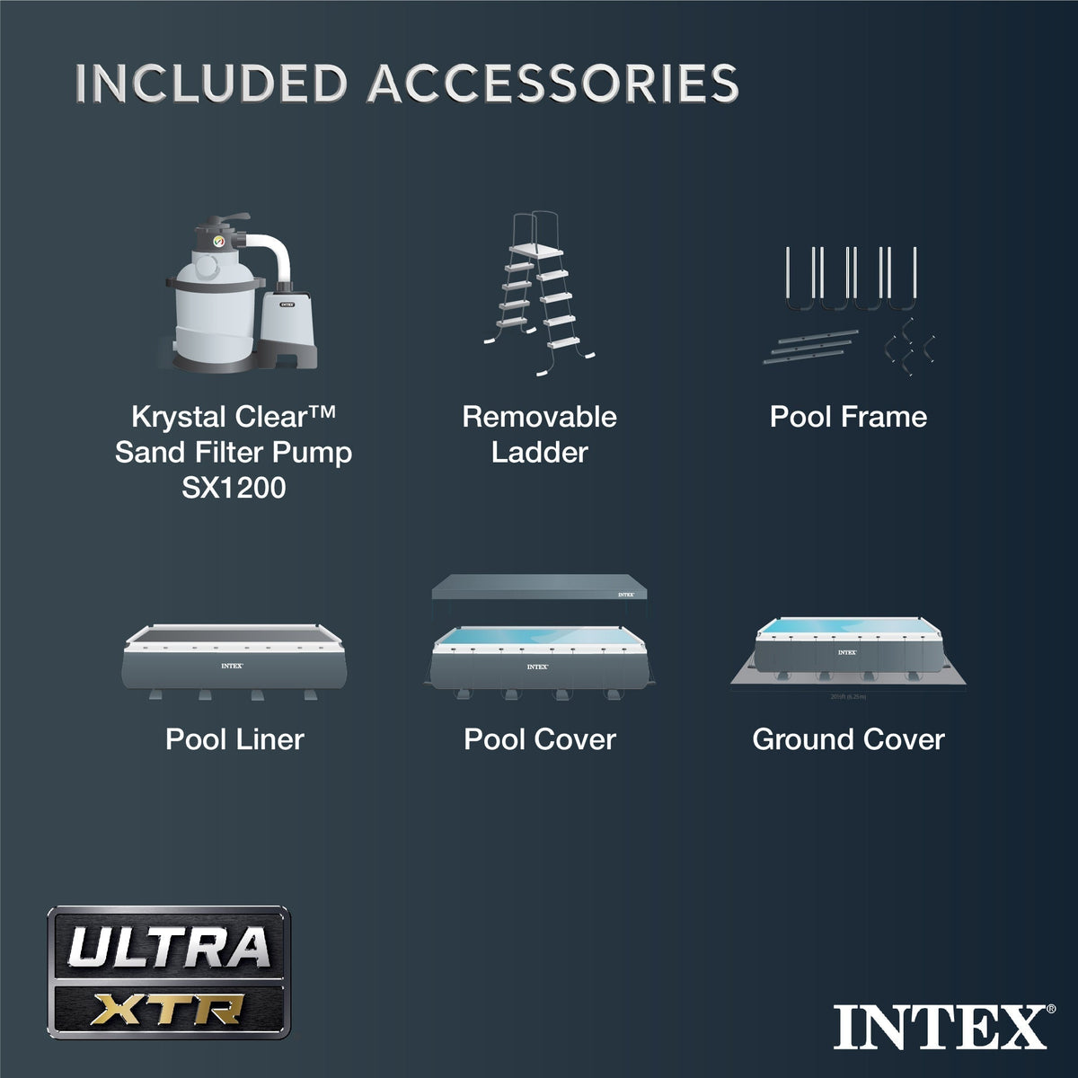 INTEX 18' x 9' x 53" Ultra XTR Frame Pool, Cover, Cooler, and Float (2 Pack) image 4