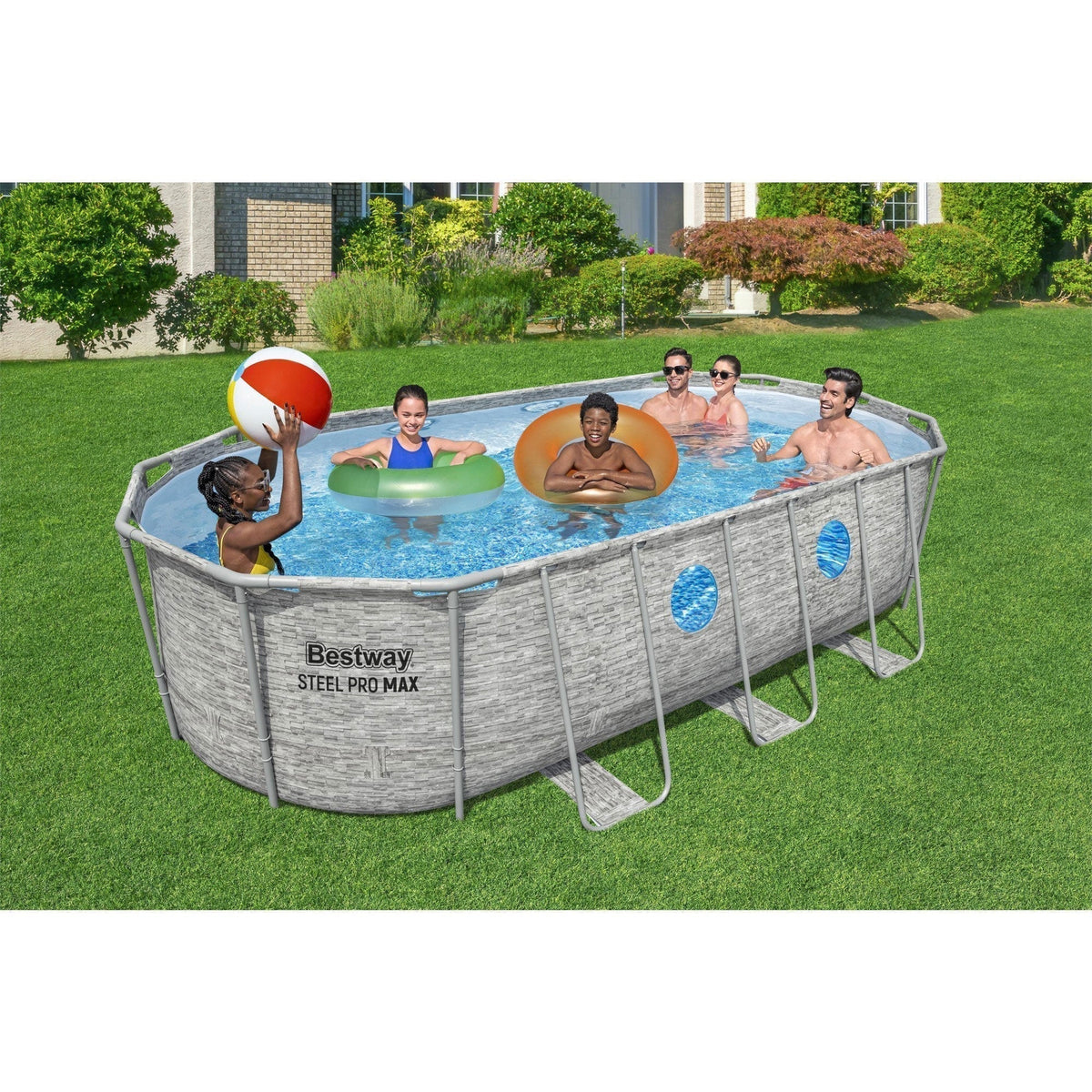 Bestway Power Steel Swim Vista 18' x 9' x 48" Above Ground Swimming Pool Set image 10