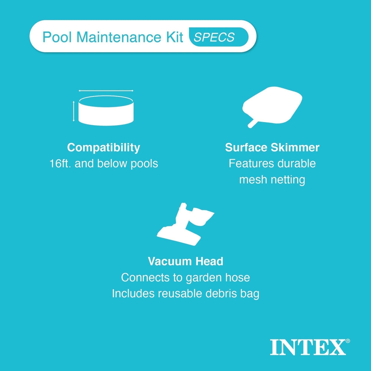 Intex 26711EH 12ft x 30in Prism Above Ground Pool Set w/ Cover & Maintenance Kit image 5