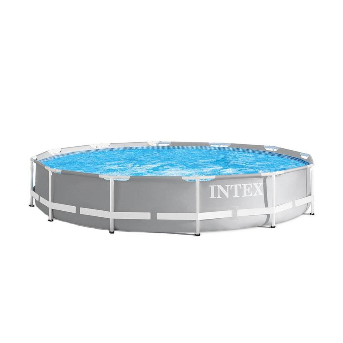 Intex 12ft x 30in Prism Frame Above Ground Round Swimming Pool & Robot Vacuum image 1