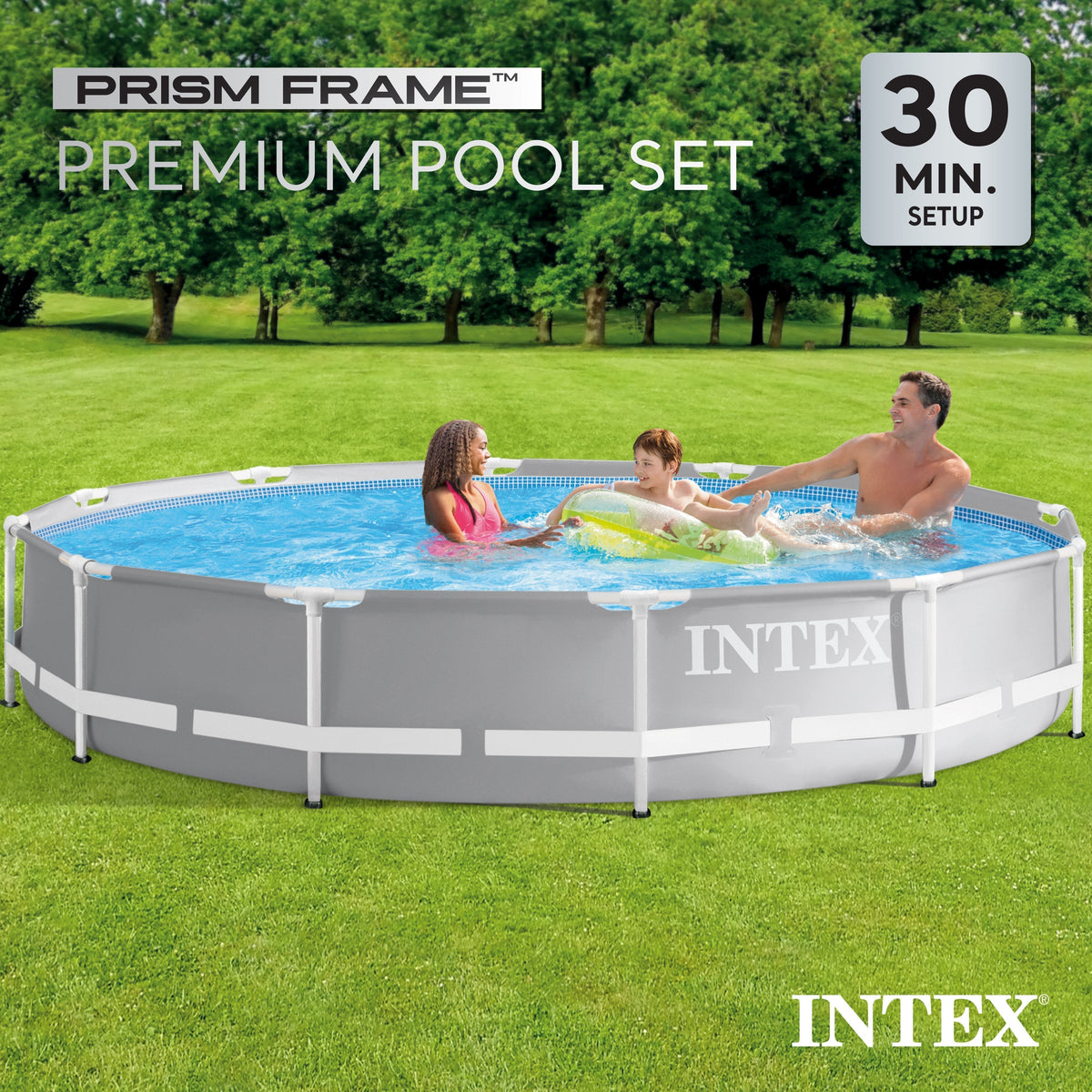 Intex 12 foot x 30 inch Prism Frame Round Above Ground Swimming Pool, (No Pump) image 2