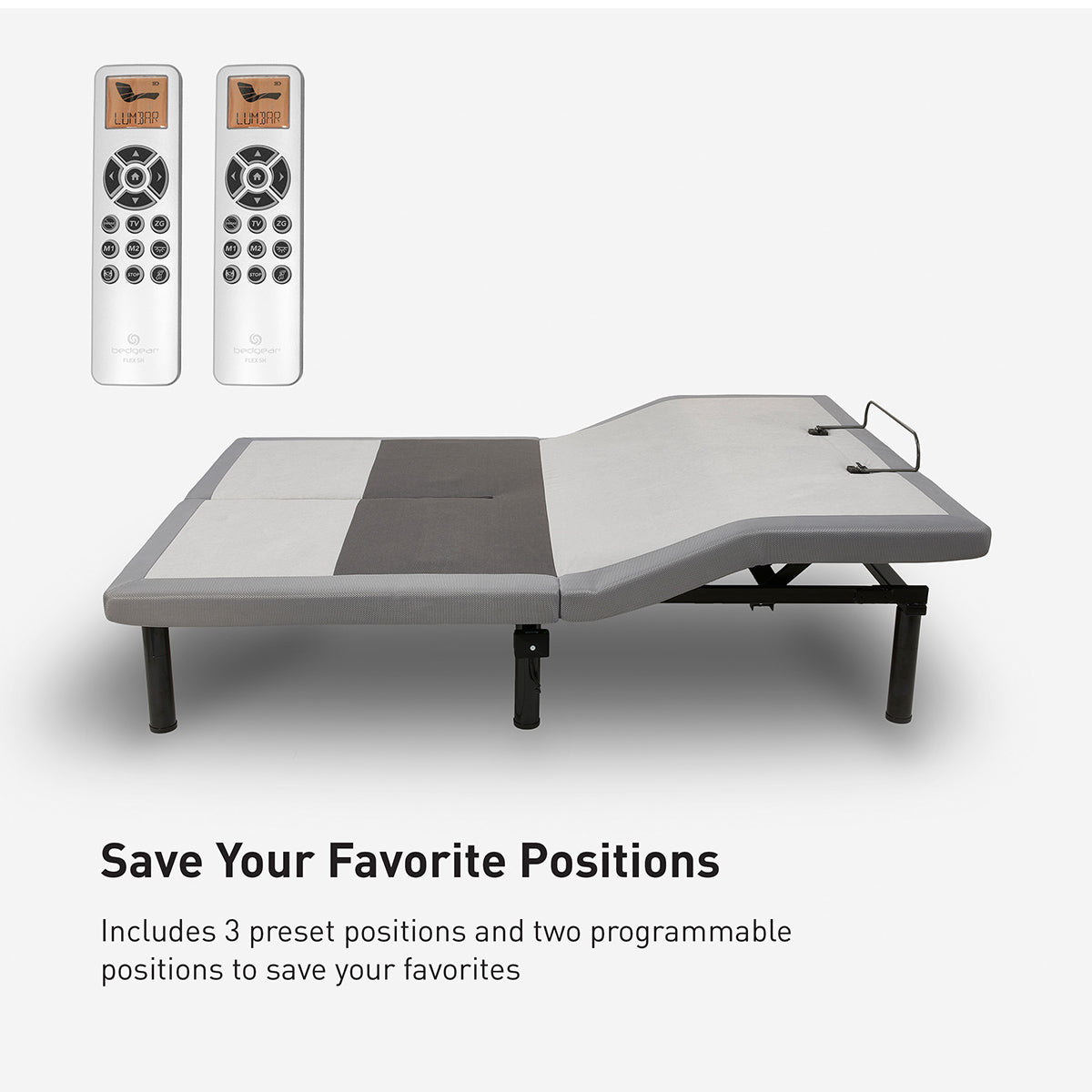 Bedgear Flex LSX Adjustable Base - 4-Motor Articulation with Bluetooth Audio & Massage