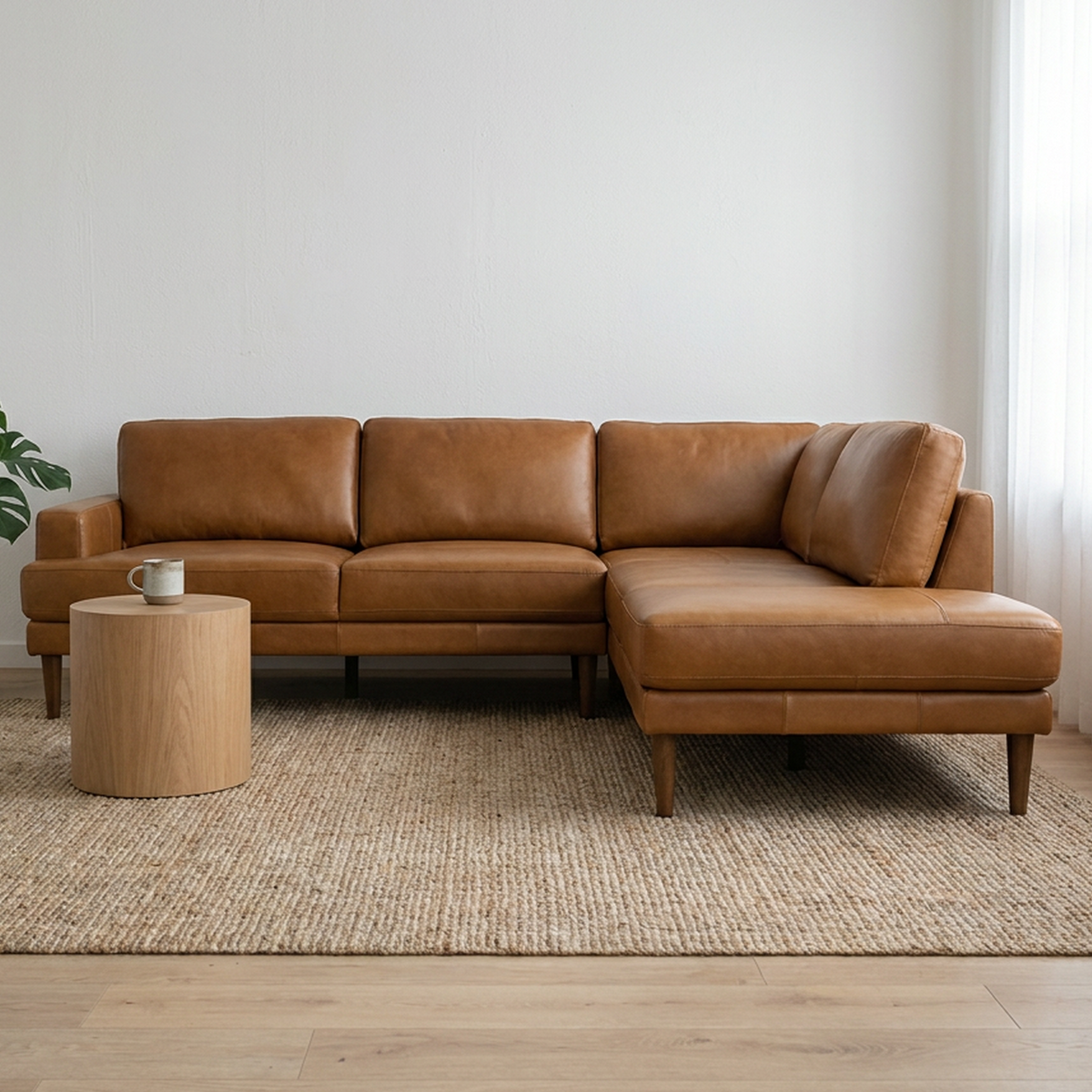Corbin Top-Grain Leather Sectional