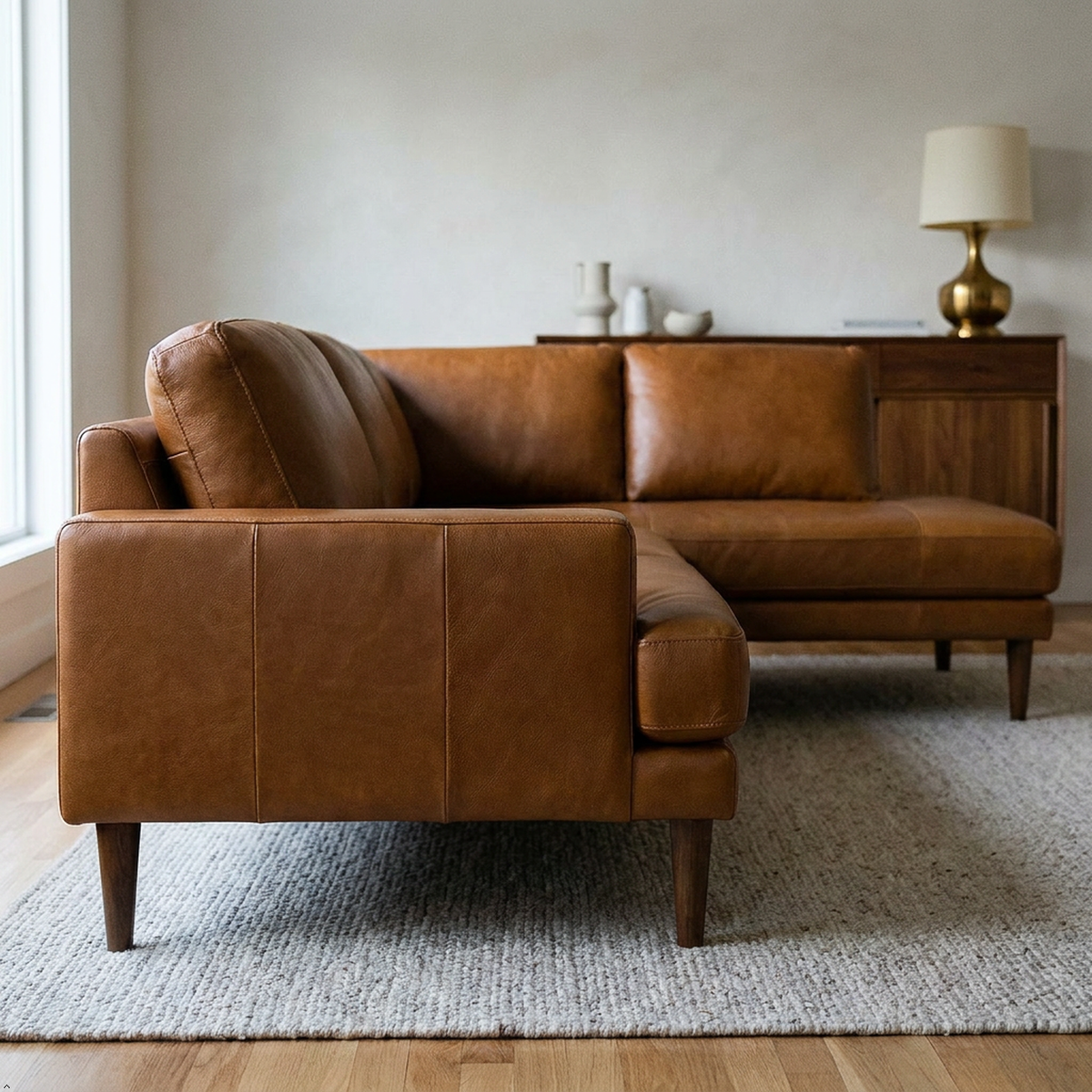 Corbin Top-Grain Leather Sectional