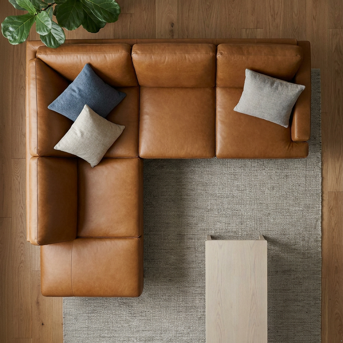 Corbin Top-Grain Leather Sectional