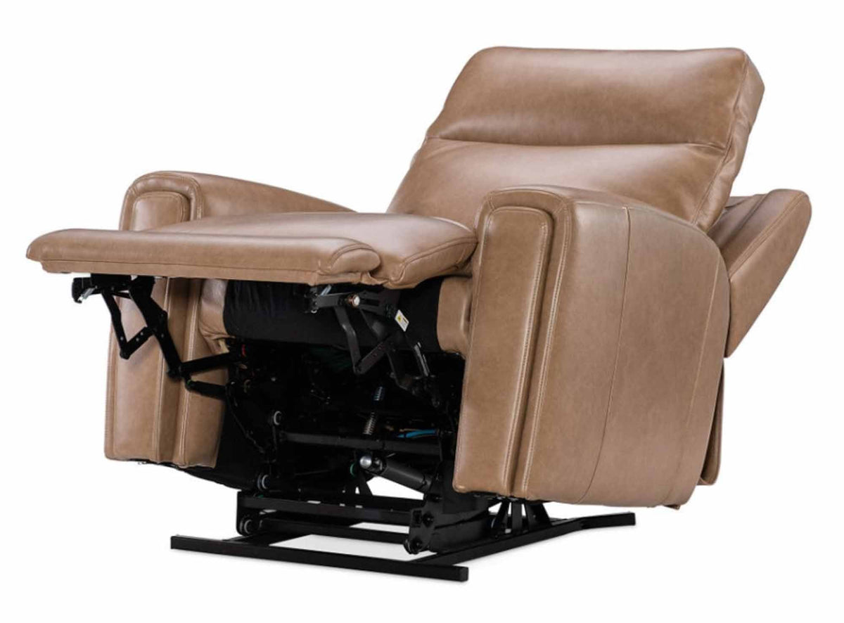 Raze Leather Power Lift Recliner With Articulating Headrest And Lumbar In Light Brown