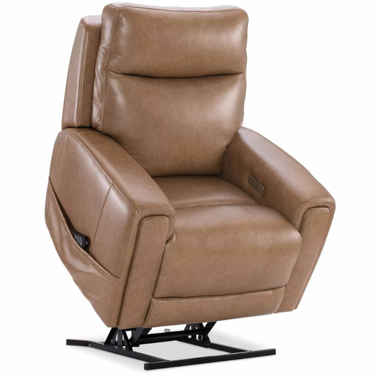 Raze Leather Power Lift Recliner With Articulating Headrest And Lumbar In Light Brown