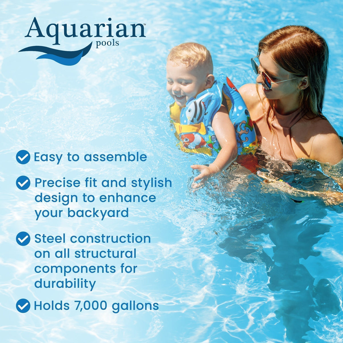 Aquarian Phoenix 21' x 52" Steel Frame Above Ground Swimming Pool Kit with Pump image 2