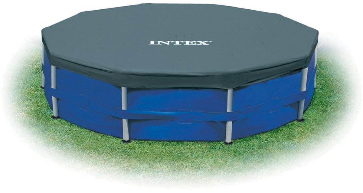 Intex 12-Foot Round Metal Frame Above Ground Swimming Pool Debris Cover image 3