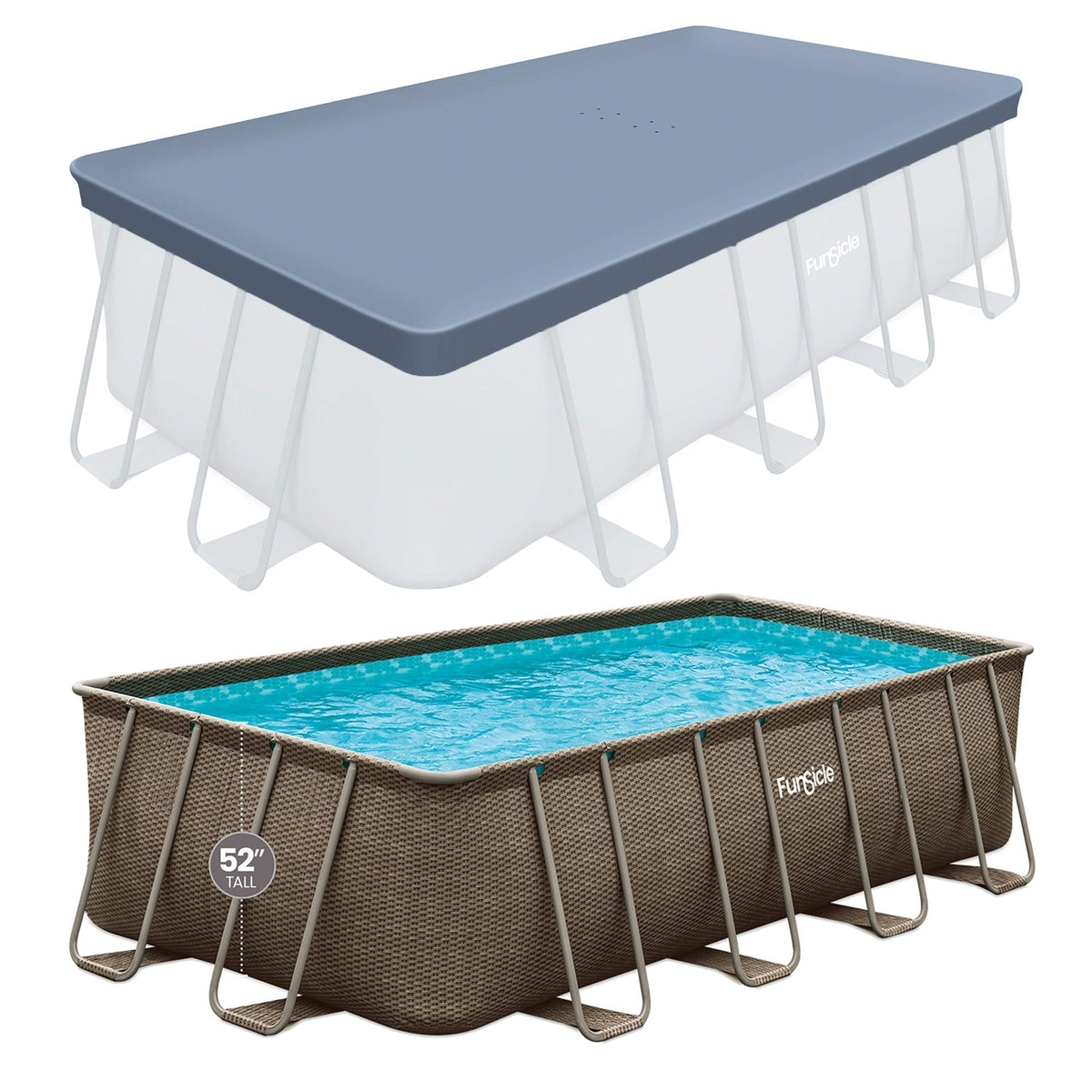 Funsicle 18'x9'x52" Oasis Rectangular Swimming Pool Set with 18' Cover image 0