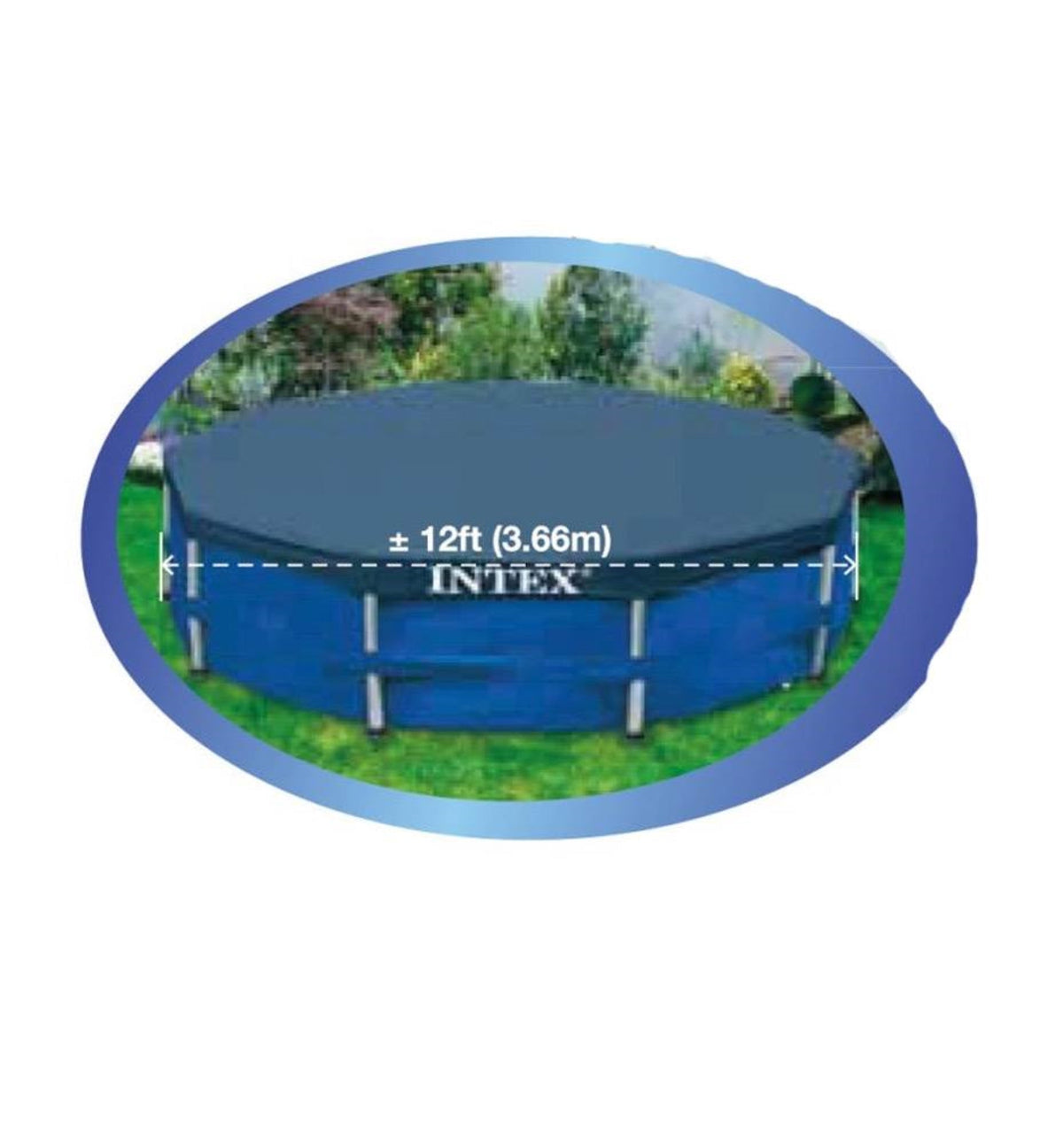 Intex 12-Foot Round Metal Frame Above Ground Swimming Pool Debris Cover image 4