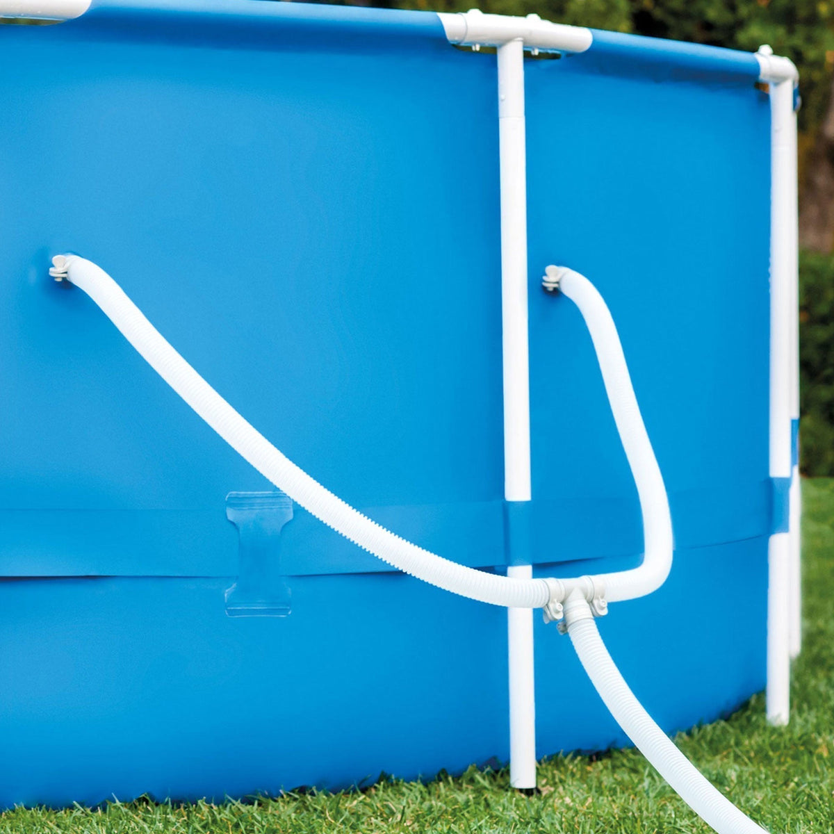 Intex 12' x 30" Metal Frame Round Swimming Pool w/ Filter Pump & 13' Pool Cover image 11