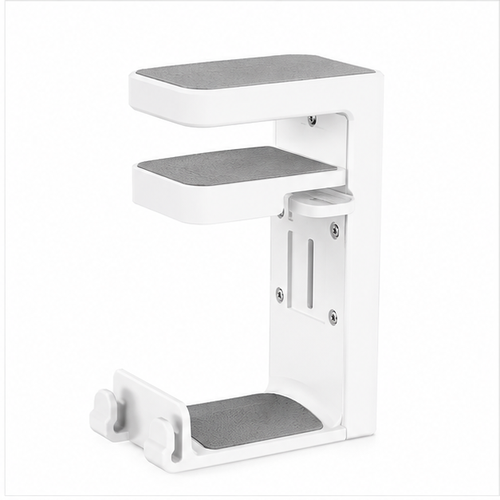 2-in-1 Gaming Headset Stand – Adjustable Rotating Desk Holder