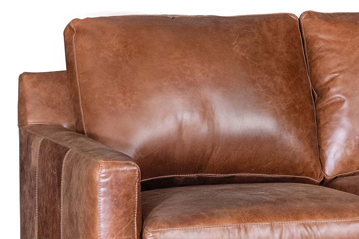Hadley Contemporary Track Arm Leather Sofa Collection
