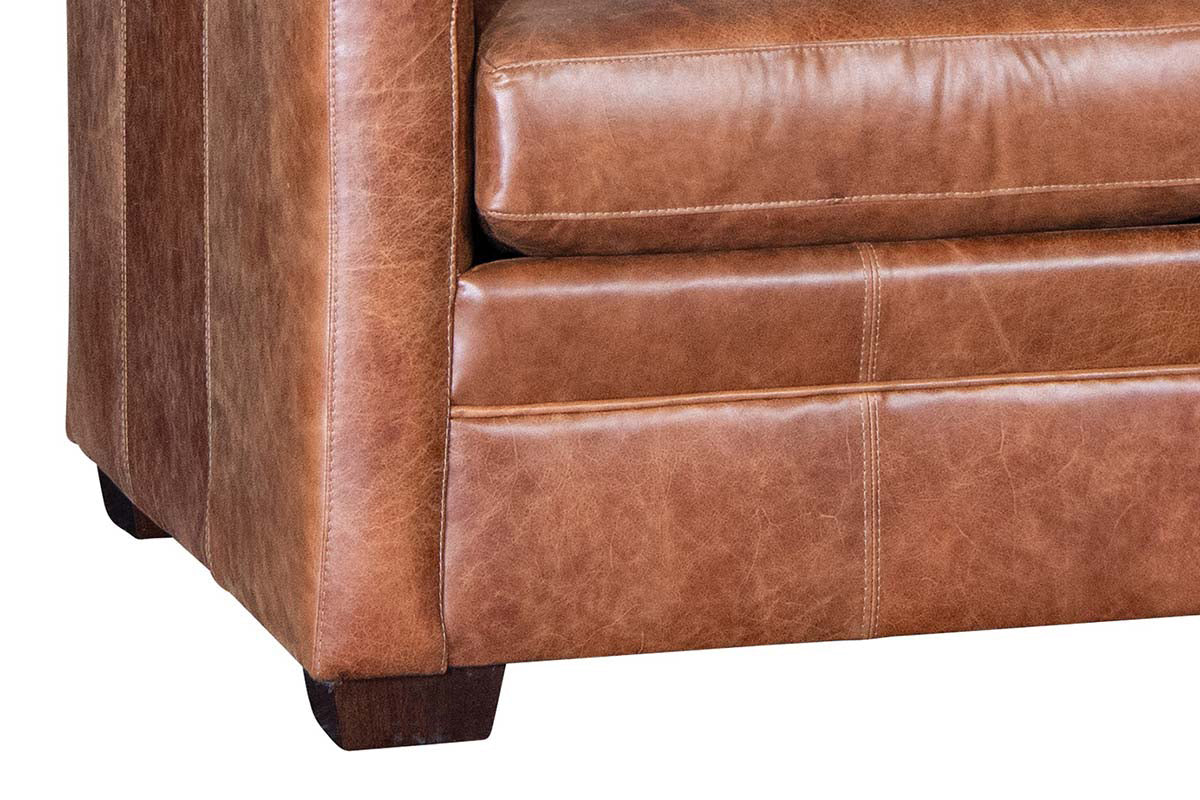 Hadley Contemporary Track Arm Leather Sofa Collection
