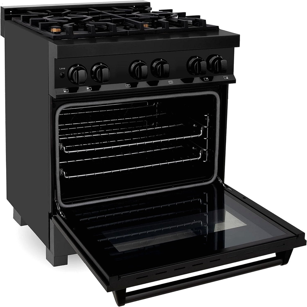ZLINE Legacy 30-inch 4.0 Cu. Ft. Dual Fuel Range with Brass Burners, Black Stainless Steel (RAB-BR-30)