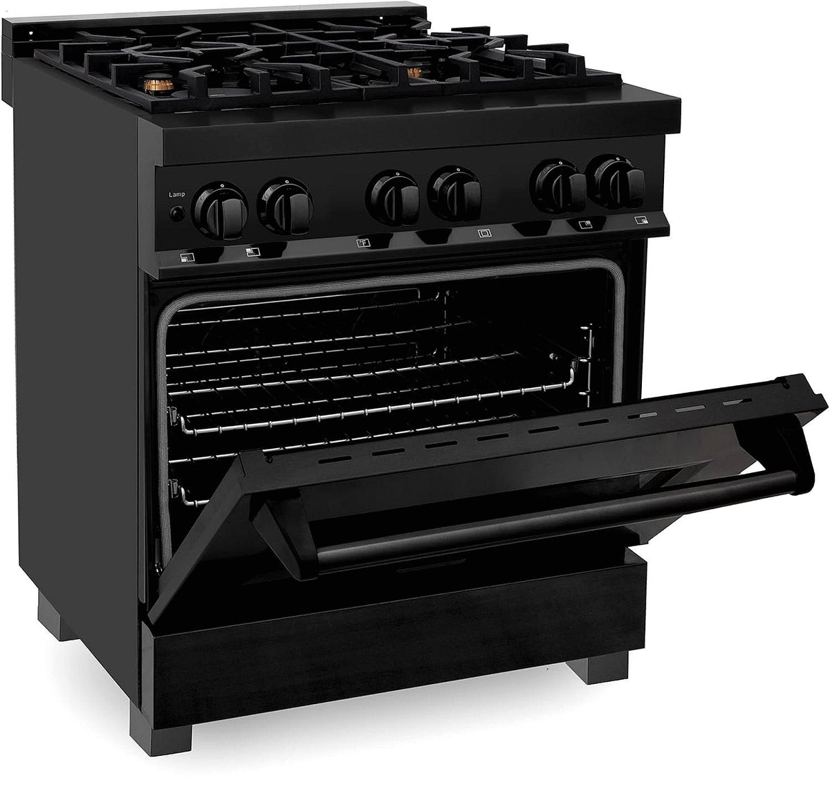 ZLINE Legacy 30-inch 4.0 Cu. Ft. Dual Fuel Range with Brass Burners, Black Stainless Steel (RAB-BR-30)