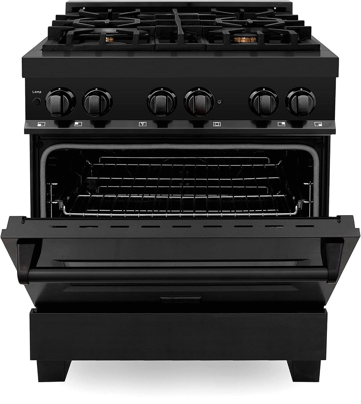 ZLINE Legacy 30-inch 4.0 Cu. Ft. Dual Fuel Range with Brass Burners, Black Stainless Steel (RAB-BR-30)