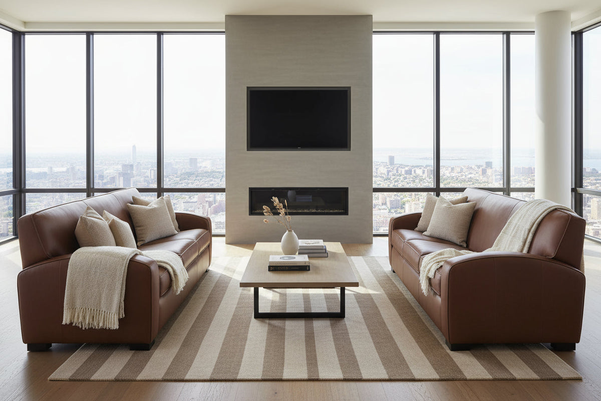 Hayden 81 Inch Contemporary Leather Sofa