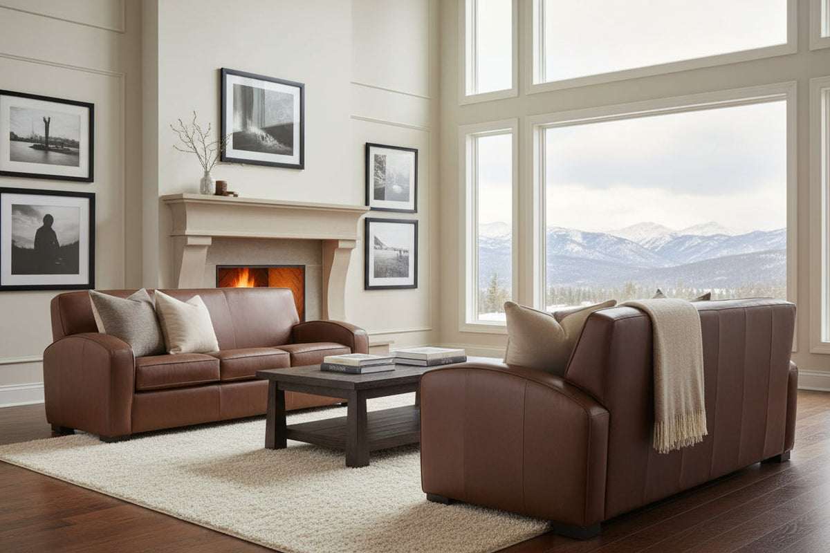 Hayden 81 Inch Contemporary Leather Sofa