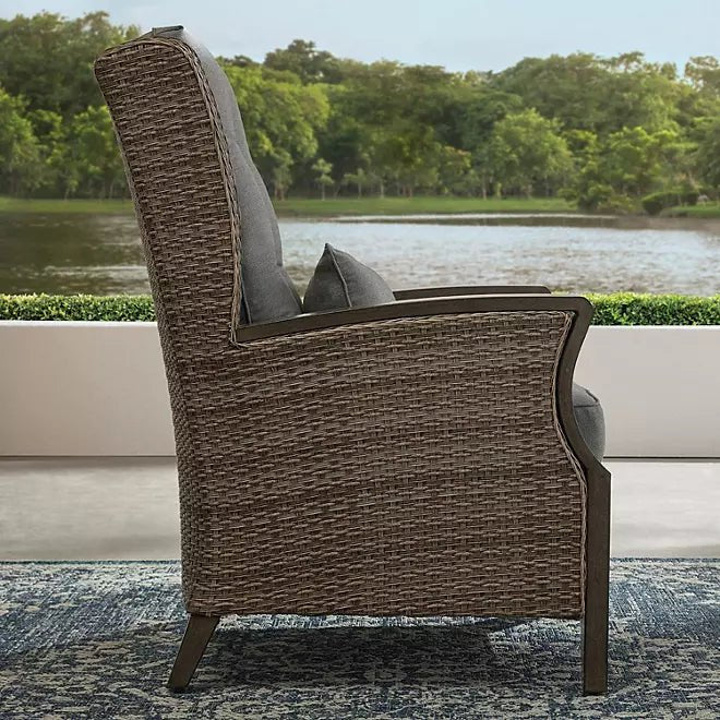 Newcastle 6-Piece Patio Deep Seating Set with Fire Pit – Smoke – Member’s Mark