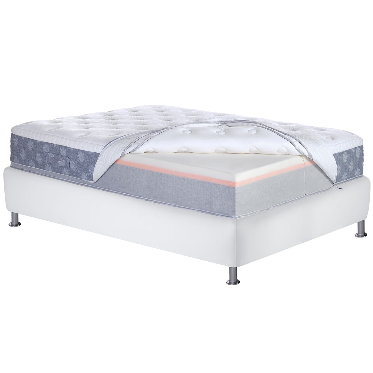 Magniflex Dolce Vita Dual 12-Inch Luxury Mattress – Innovative Dual Core Customizable Comfort with Memoform, Elioform, and Temperature-Regulating Outlast® Fabric - Queen - Floor Model