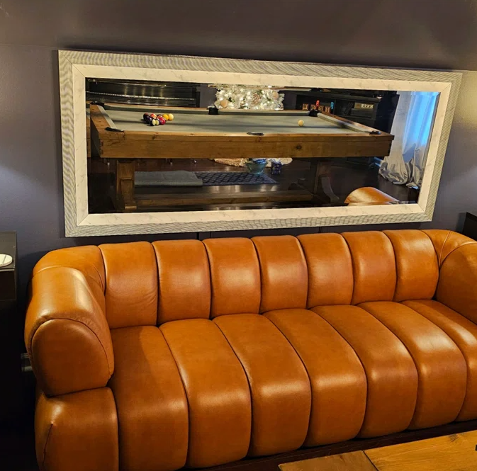 Cognac Top-Grain Leather Sofa