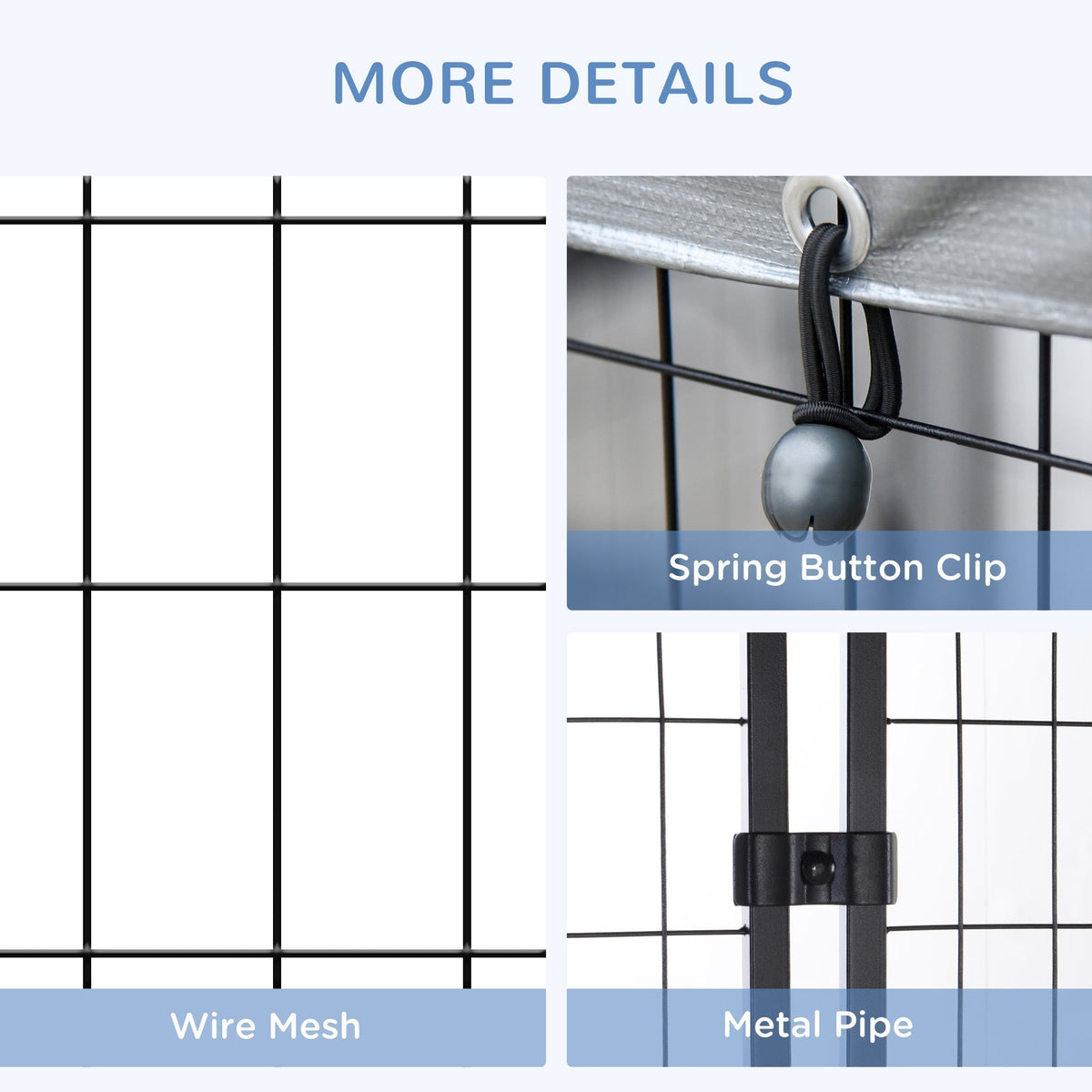 Large Outdoor Dog Kennel Galvanized Steel Fence with UV-Resistant Oxford Cloth Roof & Secure Lock 48" x 48"