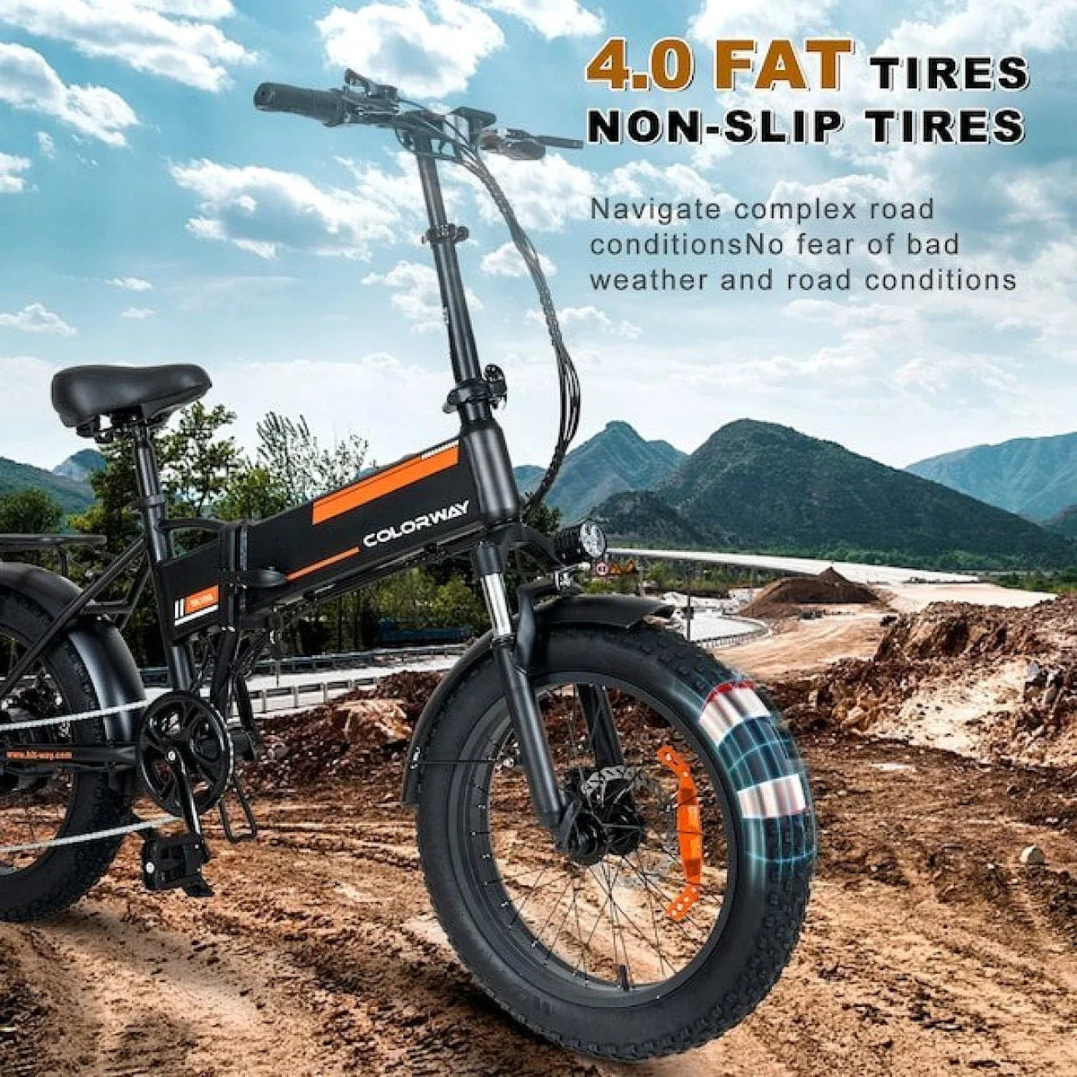 Colorway Orange 750W Fat Tire Electric Bike