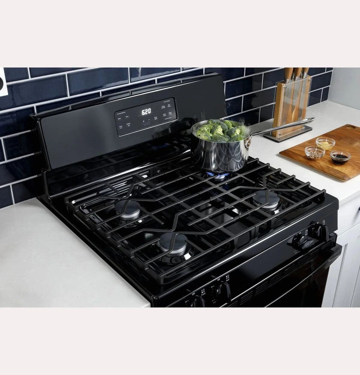 GE 30-Inch Freestanding Gas Range with 4.8 Cu. Ft. Oven, Stainless Steel – JGBS61RPSS