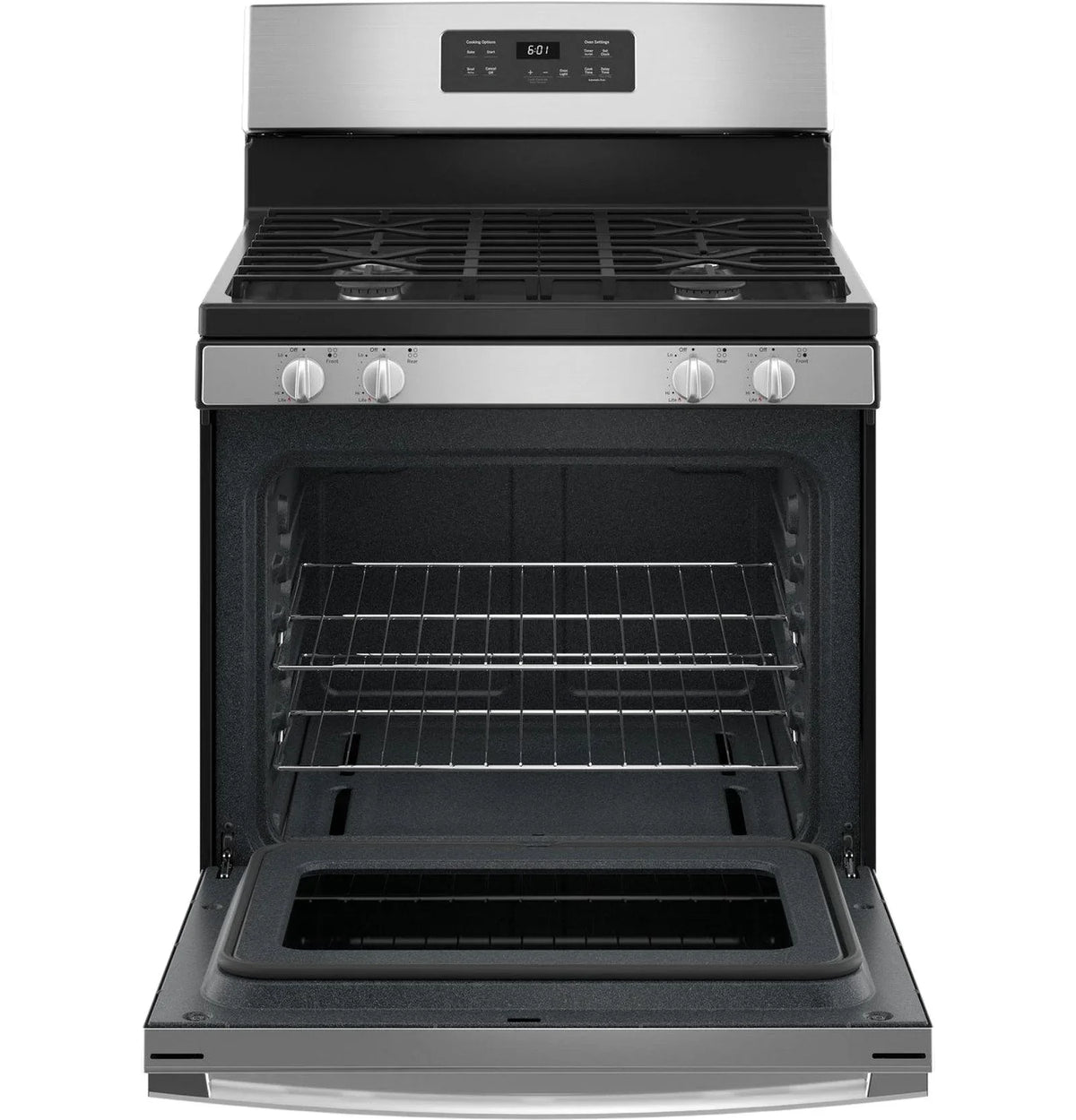 GE 30-Inch Freestanding Gas Range with 4.8 Cu. Ft. Oven, Stainless Steel – JGBS61RPSS