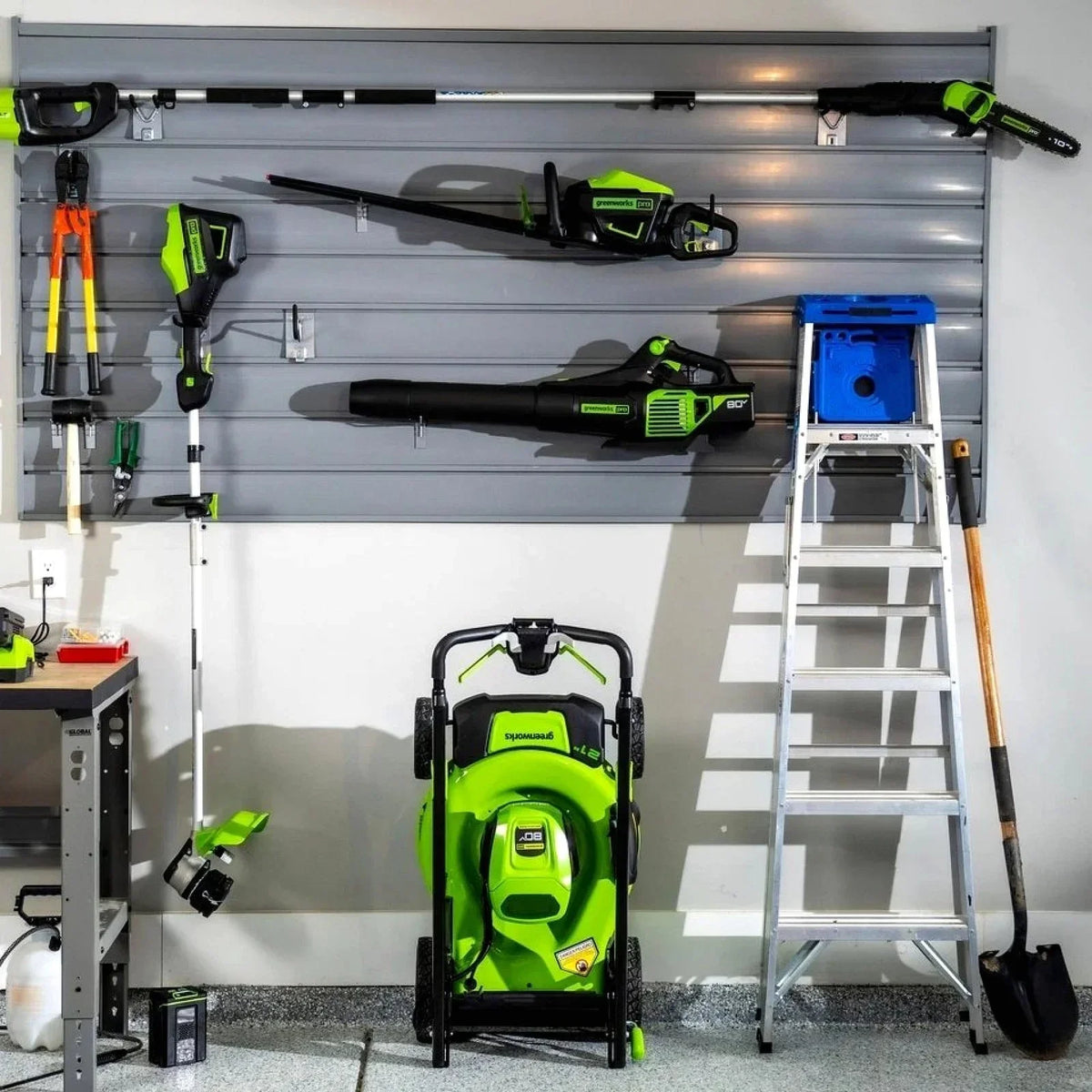 Greenworks 80V Cordless 21-Inch Self-Propelled Lawn Mower, 13-Inch String Trimmer, & 730 CFM Leaf Blower Combo Kit