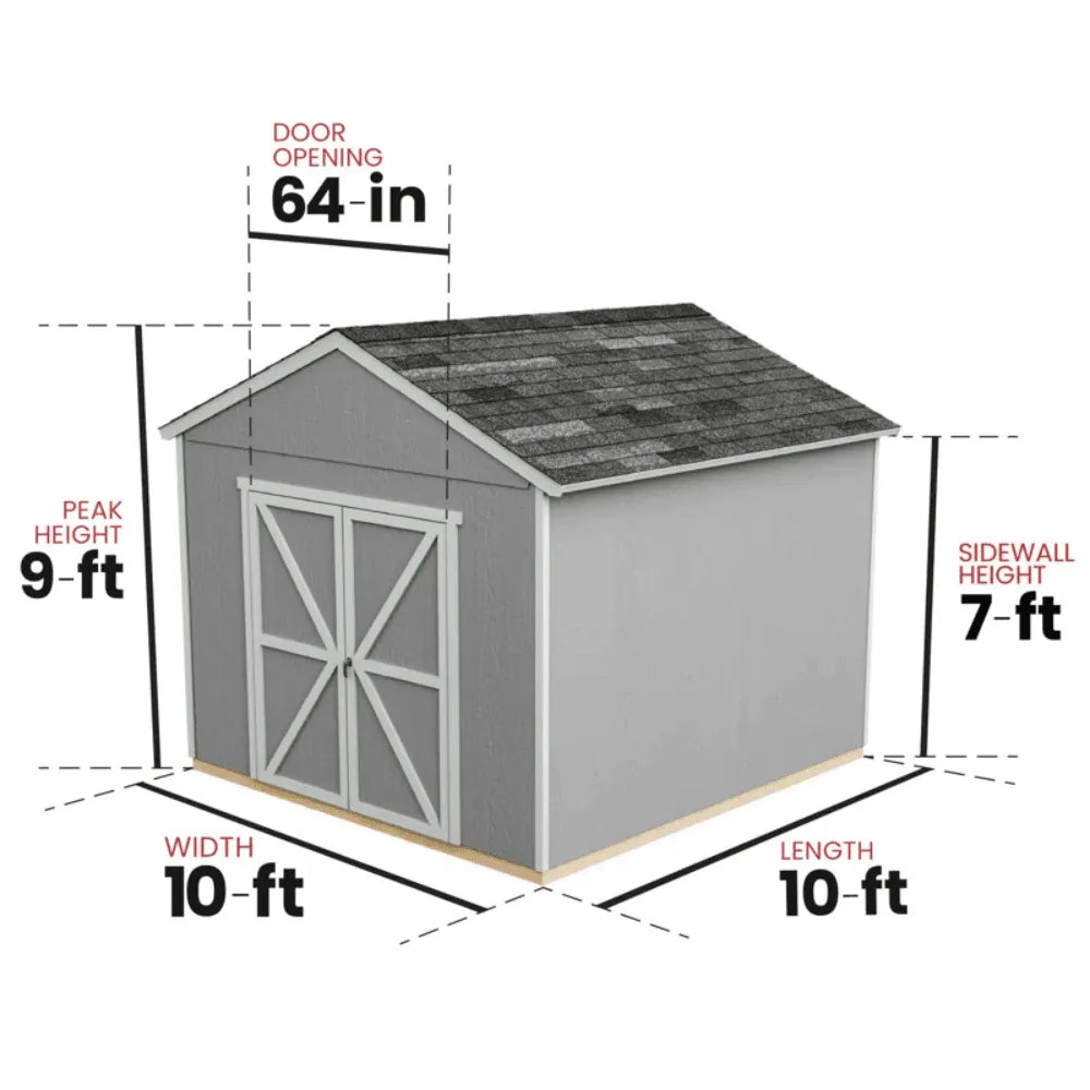 Handy Home Products Rookwood 10 ft. x 10 ft. Wood Storage Shed with Floor – Durable DIY Kit
