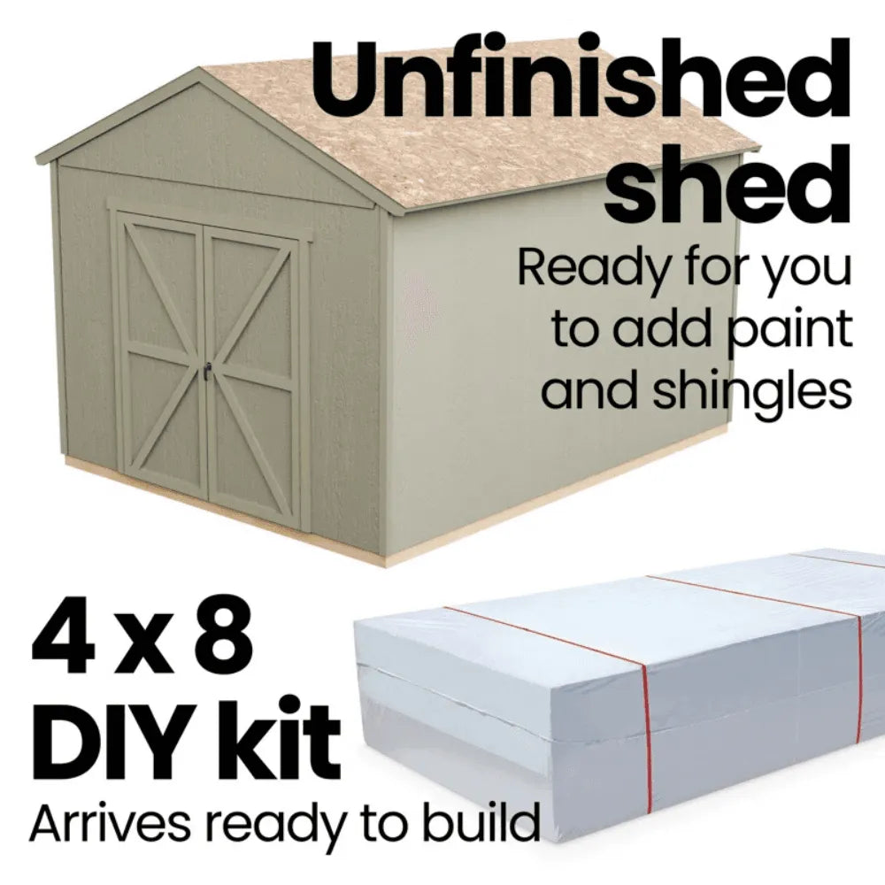 Handy Home Products Rookwood 10 ft. x 12 ft. Wood Storage Shed Kit with Floor – Durable Outdoor Storage