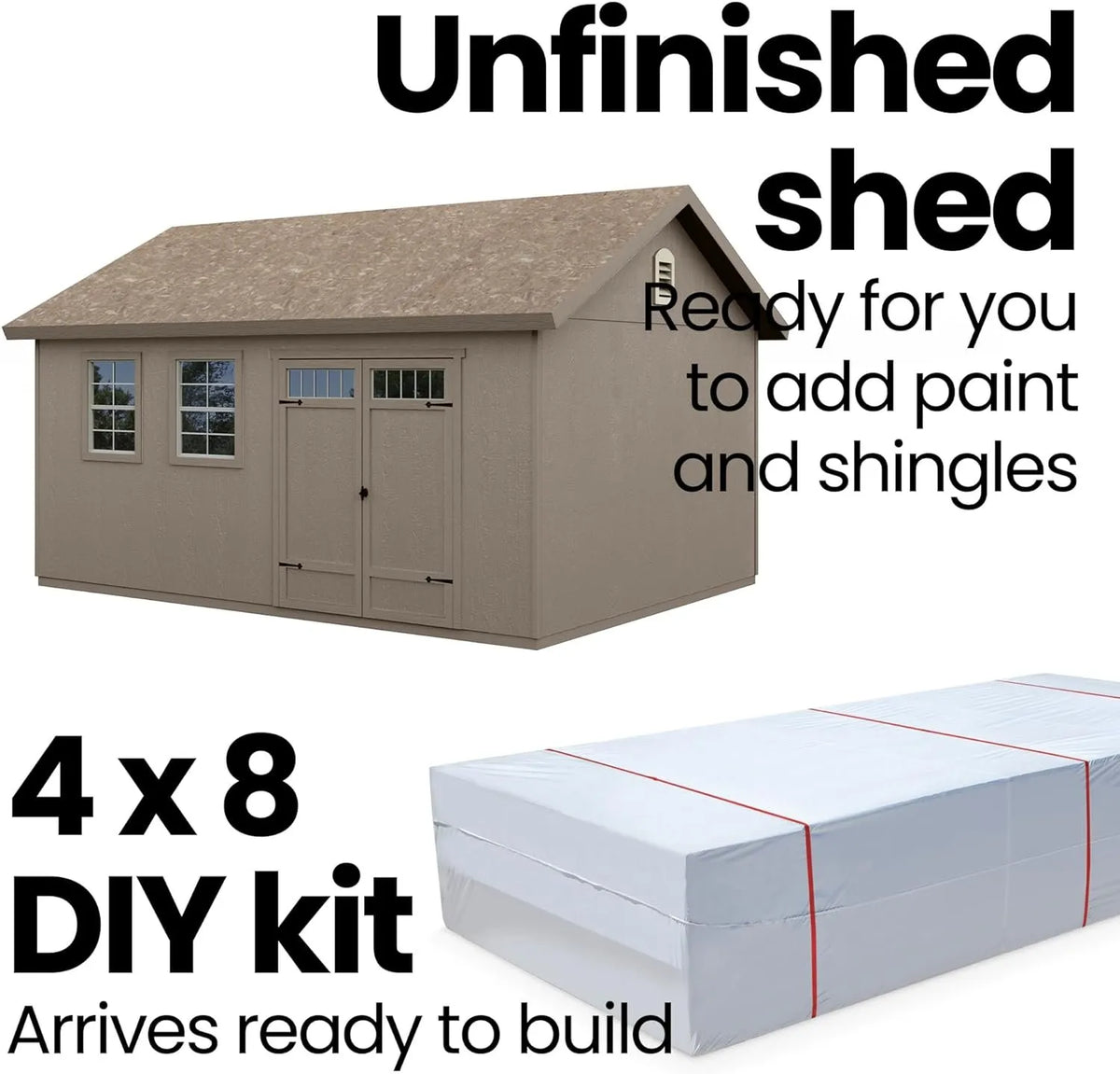 Handy Home Products Scarsdale 12×16 DIY Wooden Storage Shed with Floor Kit