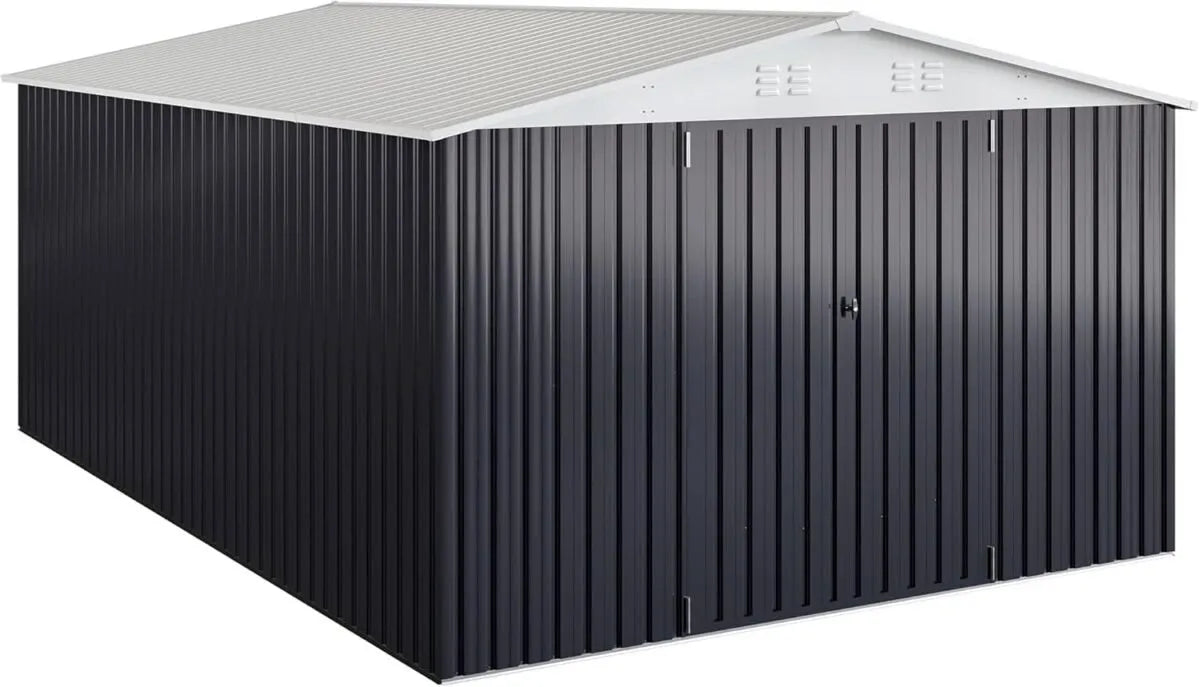 Patiowell 10 x 12 ft. Metal Outdoor Storage Shed, 119 sq. ft.