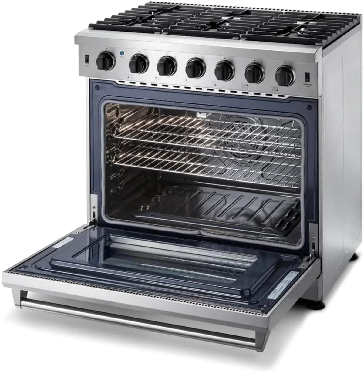 Thor Kitchen LRG3601U 36-Inch Professional Freestanding Gas Range with Convection Oven, Stainless Steel