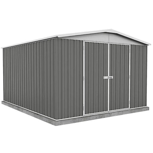 Veikous 10 ft. x 12 ft. Outdoor Metal Storage Shed with Lockable Door and Vents, Gray