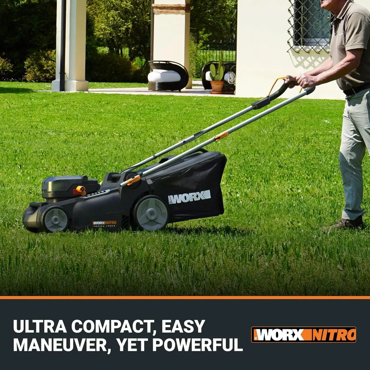 WORX Nitro 40V 16″ Cordless Lawn Mowers w/Brushless Motor 2.0 & Intellicut.