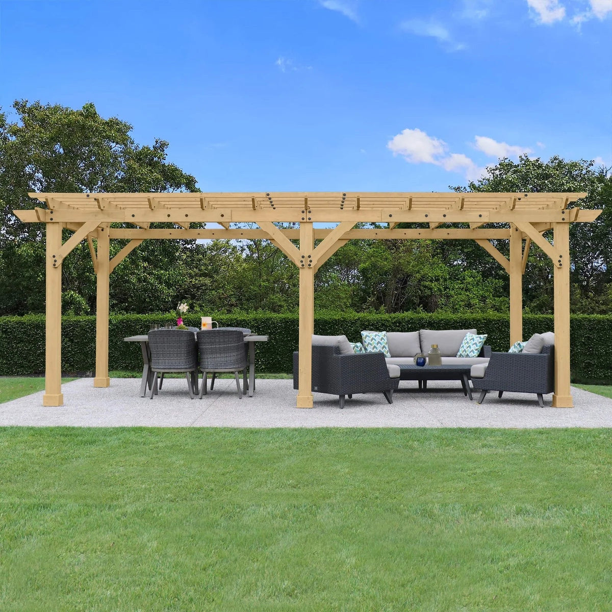 Yardistry Meridian Pergola Natural Cedar 10 ft×22 ft