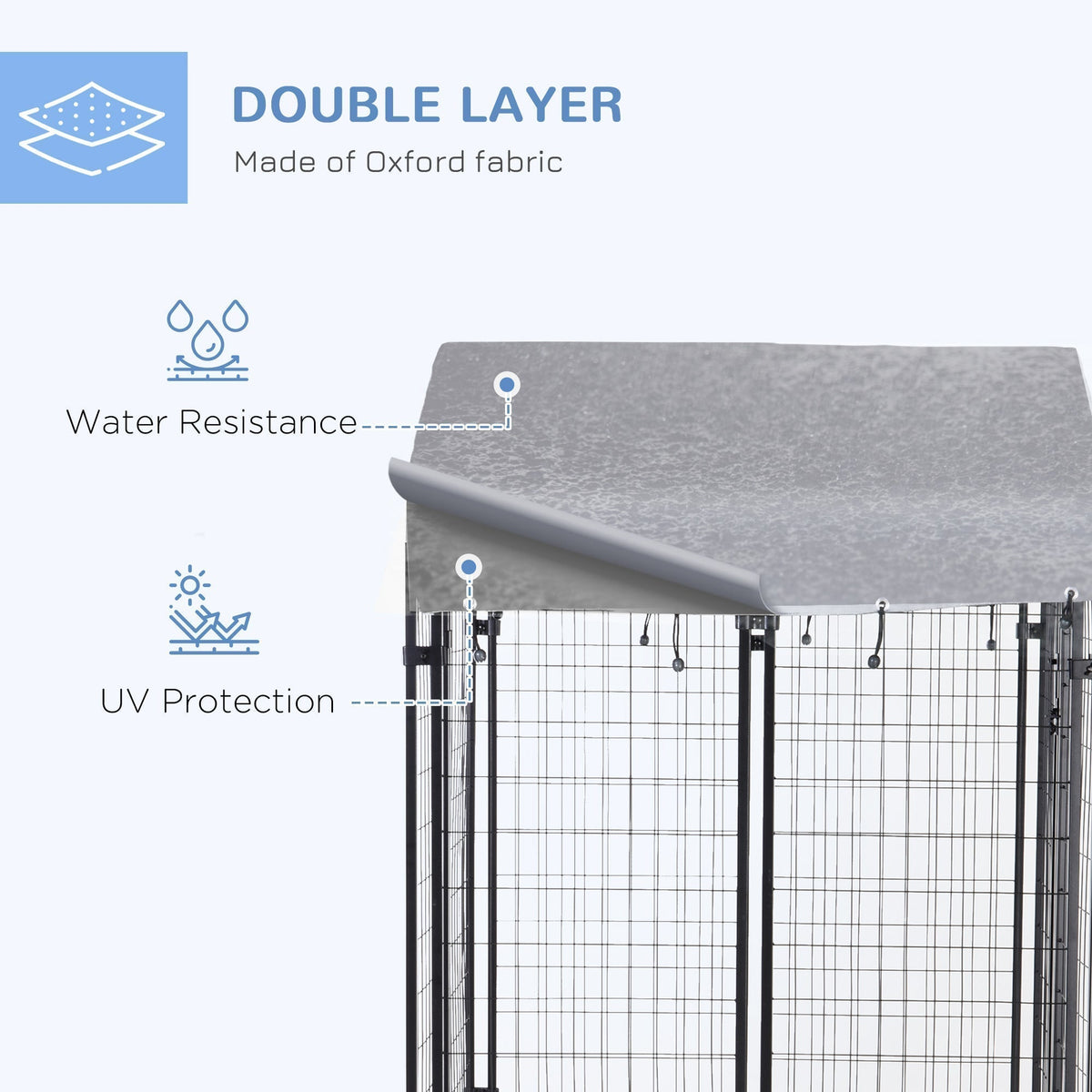 Medium-sized Outdoor Dog Kennel Galvanized Steel Fence with UV-Resistant Oxford Cloth Roof & Secure Lock 47.25" x 47.25" x 54.25"
